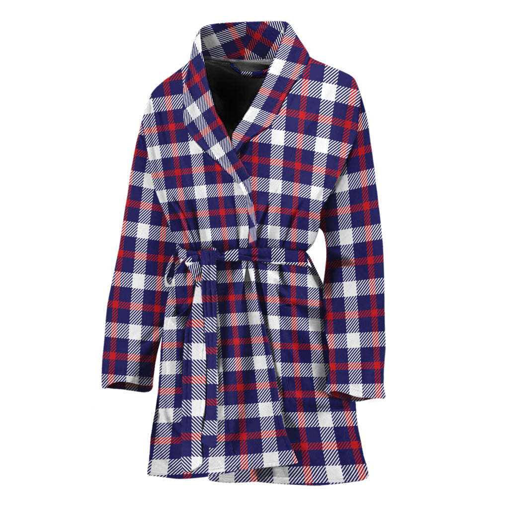 American Patriotic Plaid Print Women's Bathrobe