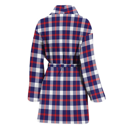 American Patriotic Plaid Print Women's Bathrobe