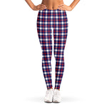 American Patriotic Plaid Print Women's Leggings