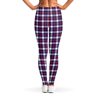 American Patriotic Plaid Print Women's Leggings