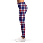 American Patriotic Plaid Print Women's Leggings