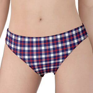 American Patriotic Plaid Print Women's Panties