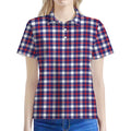 American Patriotic Plaid Print Women's Polo Shirt