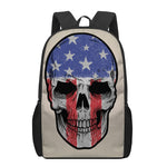 American Patriotic Skull Print 17 Inch Backpack