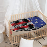 American Patriotic Skull Print Baby Crib Sheet