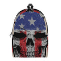 American Patriotic Skull Print School Backpack