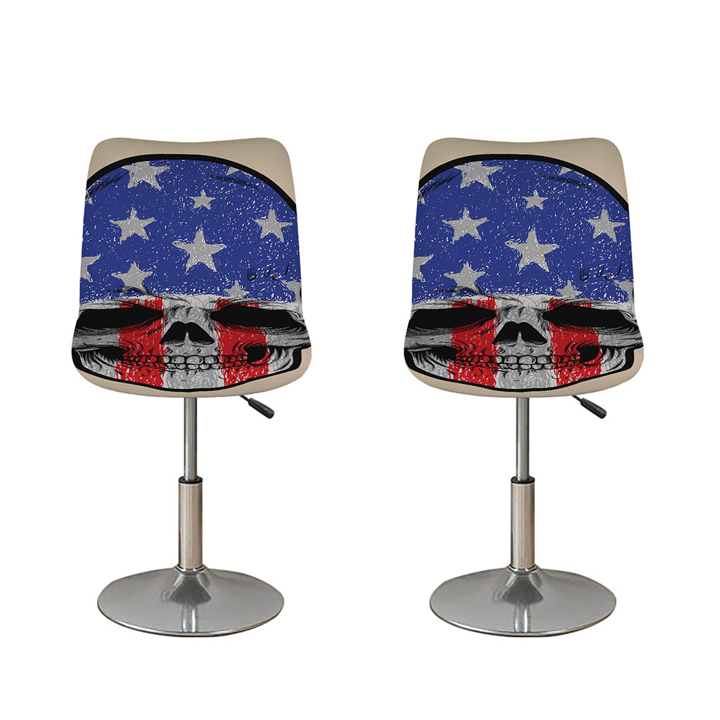 American Patriotic Skull Print Bar Stool Covers