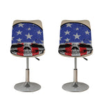 American Patriotic Skull Print Bar Stool Covers