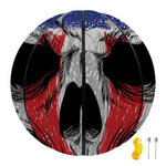 American Patriotic Skull Print Basketball