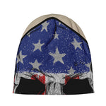 American Patriotic Skull Print Beanie