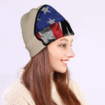 American Patriotic Skull Print Beanie