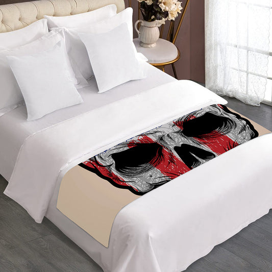 American Patriotic Skull Print Bed Runner