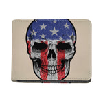 American Patriotic Skull Print Bifold Wallet