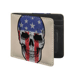 American Patriotic Skull Print Bifold Wallet