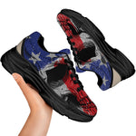 American Patriotic Skull Print Black Chunky Shoes