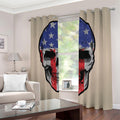 American Patriotic Skull Print Dimout Grommet Curtains
