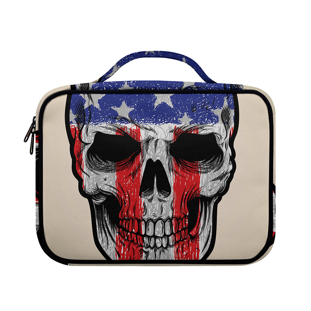 American Patriotic Skull Print Briefcase Bible Bag