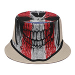 American Patriotic Skull Print Bucket Hat