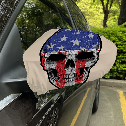 American Patriotic Skull Print Car Side Mirror Covers