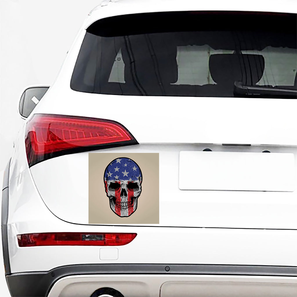 American Patriotic Skull Print Car Sticker