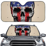 American Patriotic Skull Print Car Windshield Sun Shade