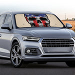 American Patriotic Skull Print Car Windshield Sun Shade