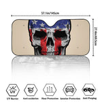 American Patriotic Skull Print Car Windshield Sun Shade