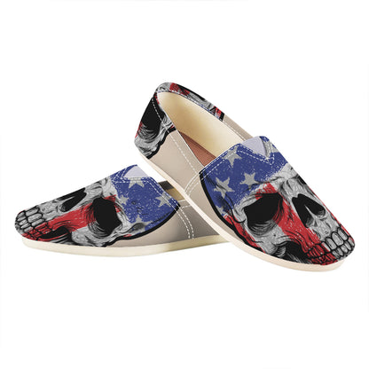 American Patriotic Skull Print Casual Shoes