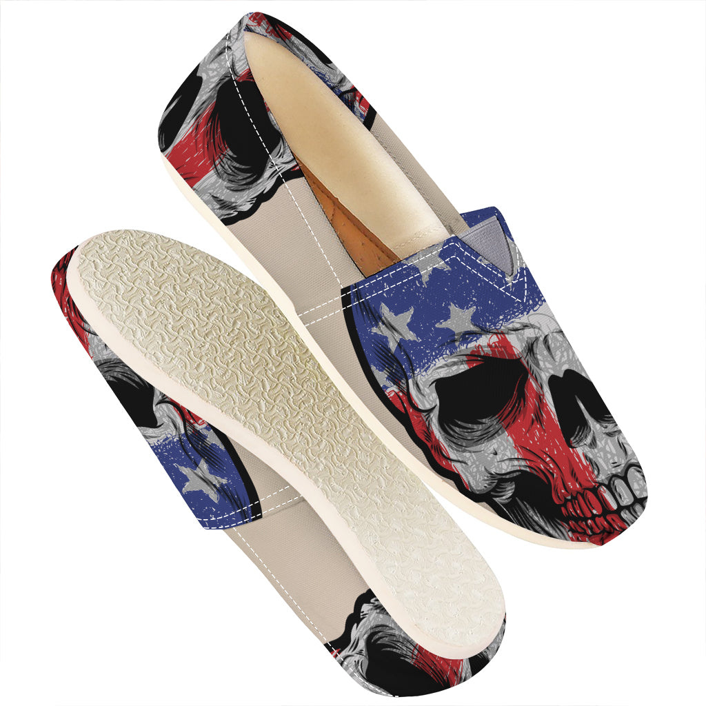American Patriotic Skull Print Casual Shoes