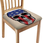 American Patriotic Skull Print Chair Cushion Cover