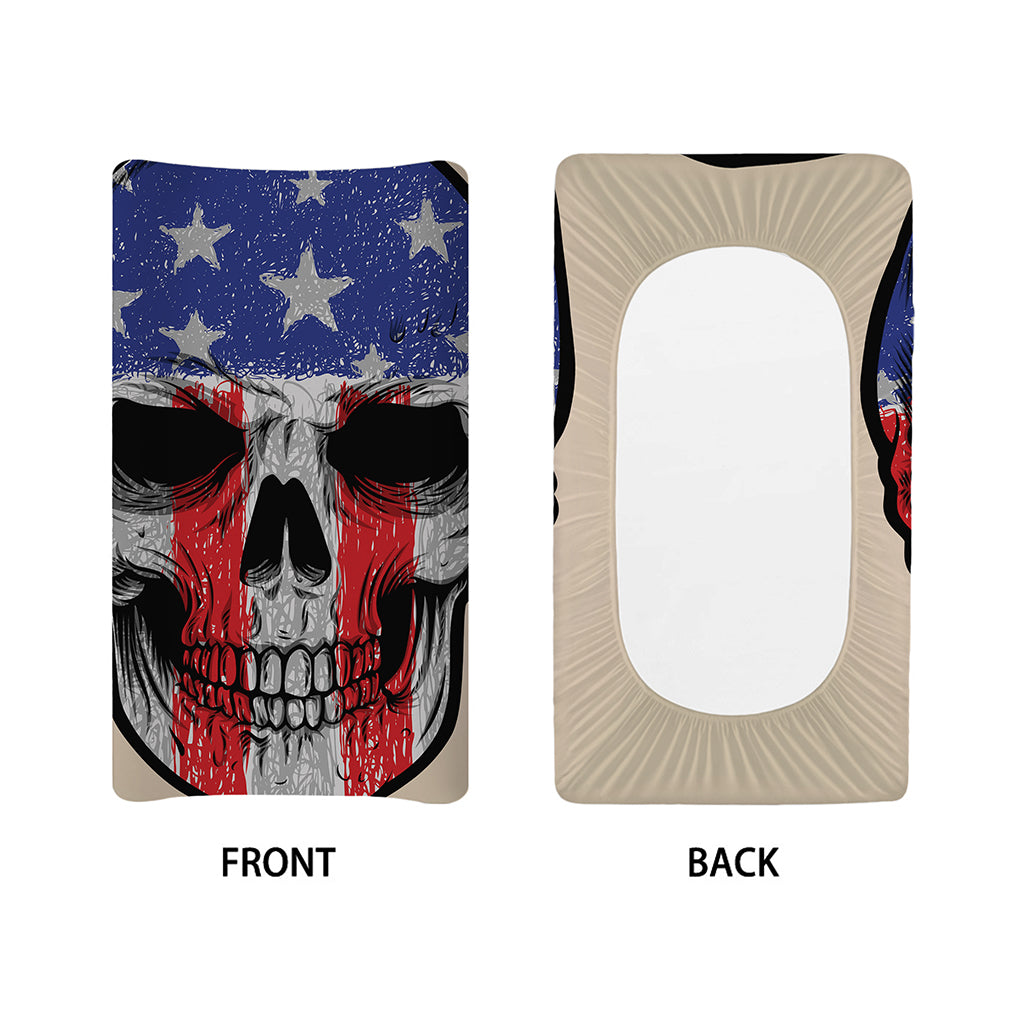 American Patriotic Skull Print Changing Pad Cover