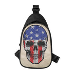 American Patriotic Skull Print Chest Bag