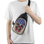 American Patriotic Skull Print Chest Bag