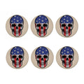 American Patriotic Skull Print Coaster Set