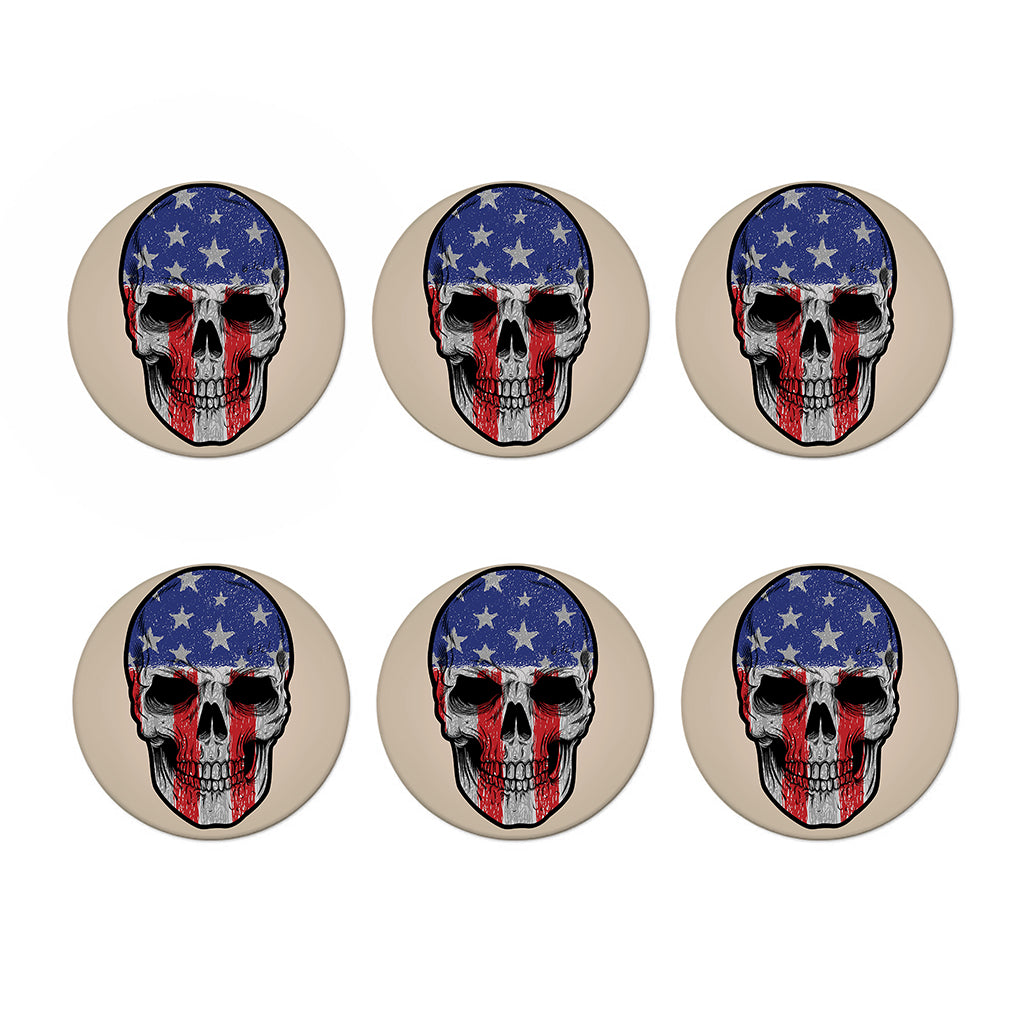 American Patriotic Skull Print Coaster Set