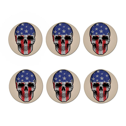 American Patriotic Skull Print Coaster Set