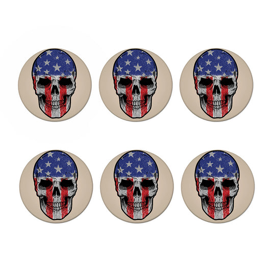 American Patriotic Skull Print Coaster Set