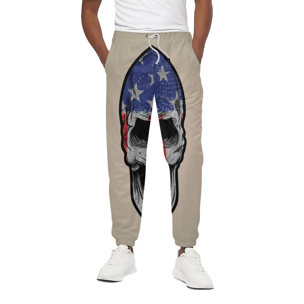 American Patriotic Skull Print Cotton Pants