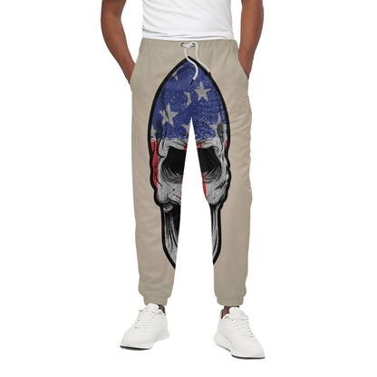 American Patriotic Skull Print Cotton Pants