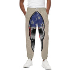 American Patriotic Skull Print Cotton Pants