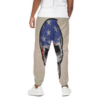 American Patriotic Skull Print Cotton Pants