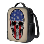 American Patriotic Skull Print Crossbody Lunch Bag