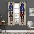 American Patriotic Skull Print Grommet Curtain Panels