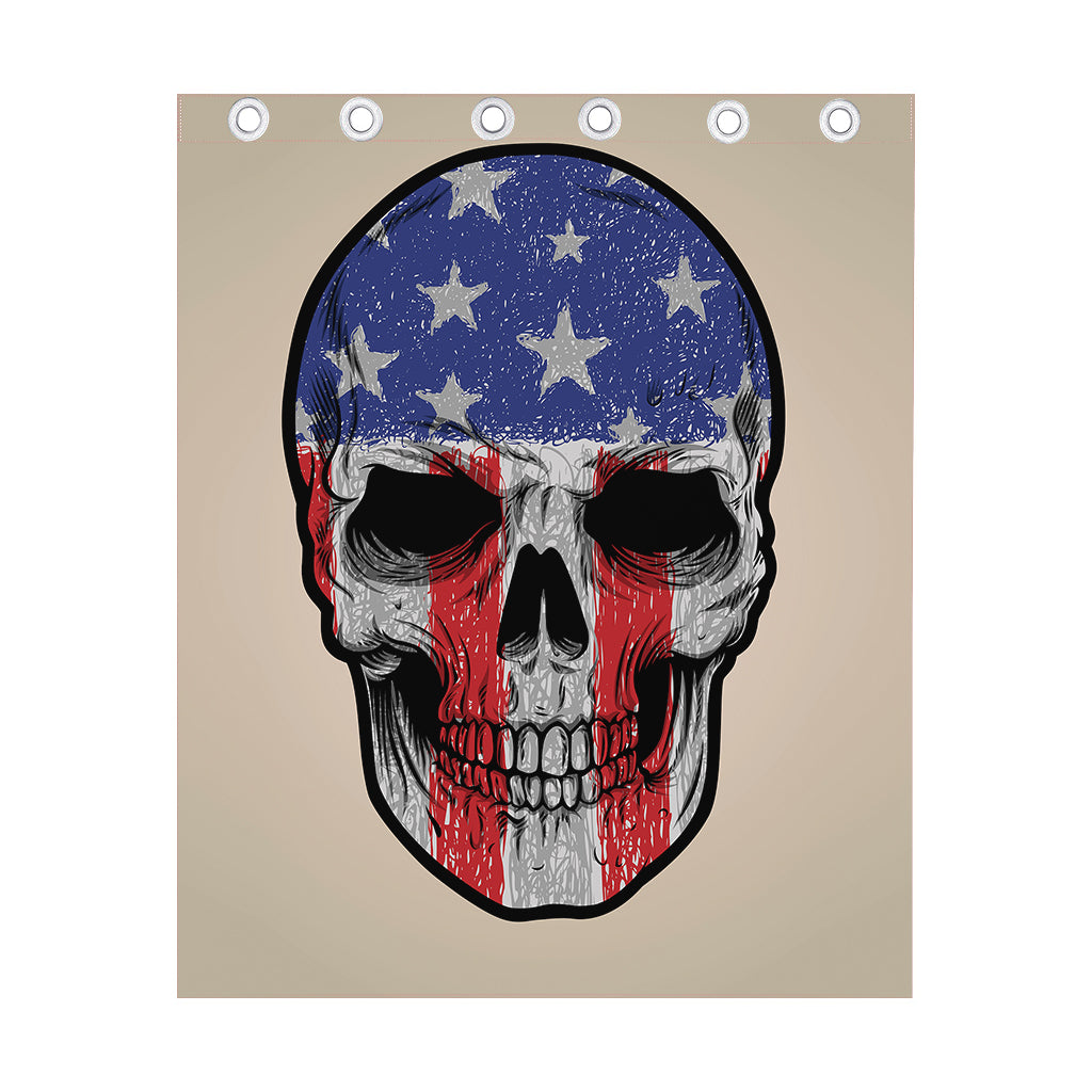 American Patriotic Skull Print Curtain