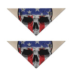 American Patriotic Skull Print Dog Bandana