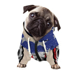 American Patriotic Skull Print Dog Zip Up Hoodie