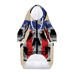 American Patriotic Skull Print Dog Zip Up Hoodie