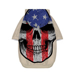 American Patriotic Skull Print Dog Zip Up Hoodie