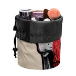 American Patriotic Skull Print Drawstring Makeup Bag