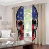 American Patriotic Skull Print Extra Wide Grommet Curtains